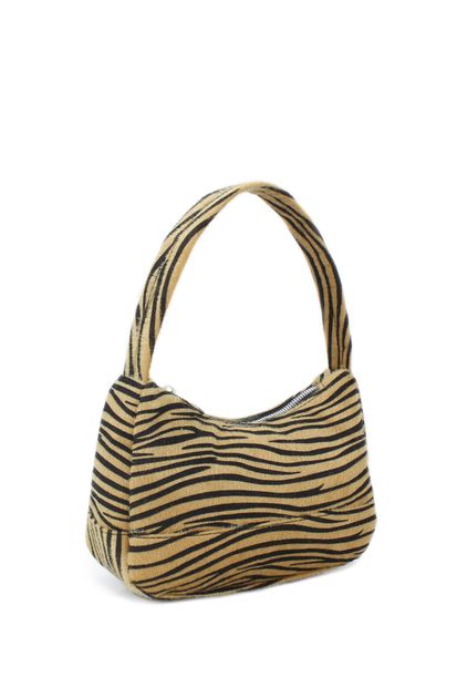 Housebags Kadın Kahverengi Zebra Desenli Baguette Çanta 197 - 2