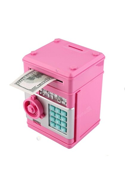 MOBGİFT Şifreli Otomatik Kağıt Para Alan Atm Kasa Kumbara - Pembe