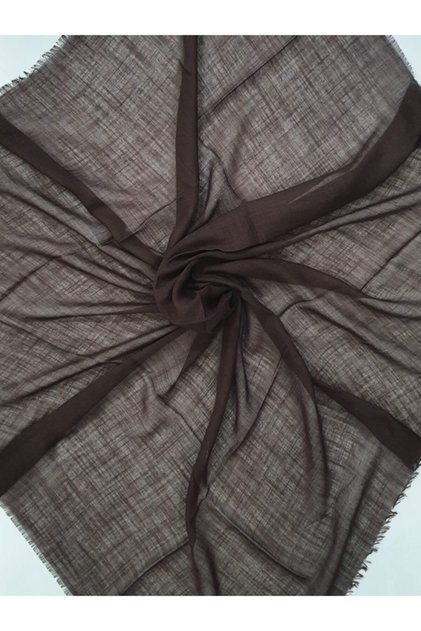 Women's Brown Cotton Flared Scarf 100x100 cm