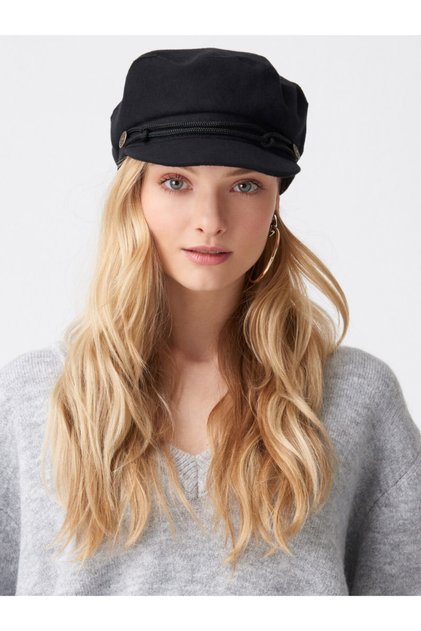 Women's Black Sailor Type Felt Hat 156A01880
