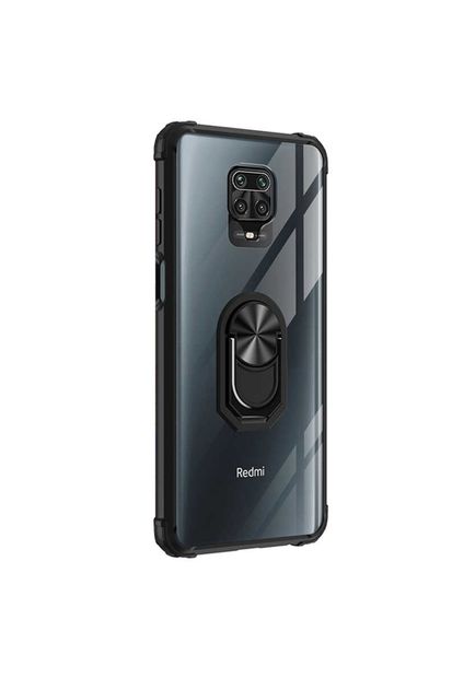 Microsonic Redmi Note 9 Pro Max Kılıf Grande Clear Ring Holder Siyah - 2