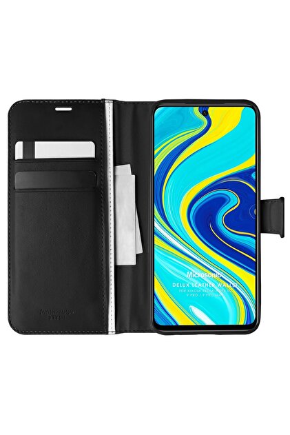 Microsonic Redmi Note 9 Pro Kılıf Delux Leather Wallet Siyah - 1