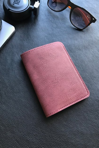 Voyager Passport Cover Minimalist Vegan Faux Leather Passport Holder Claret Red