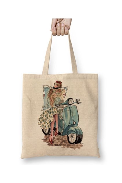 Vespa Travel Tote Bag Long Handle