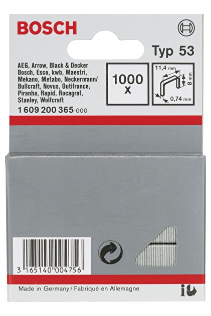 Bosch Zımba Teli Tip 53 11,4*0,74*8 mm Fiyatı, Yorumları - Trendyol