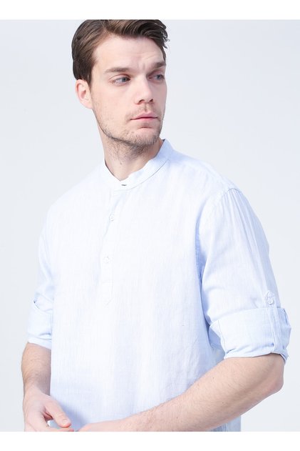 Comfort Cm Ryan D 710 Regularfit Çizgili Mavi Erkek Gömlek