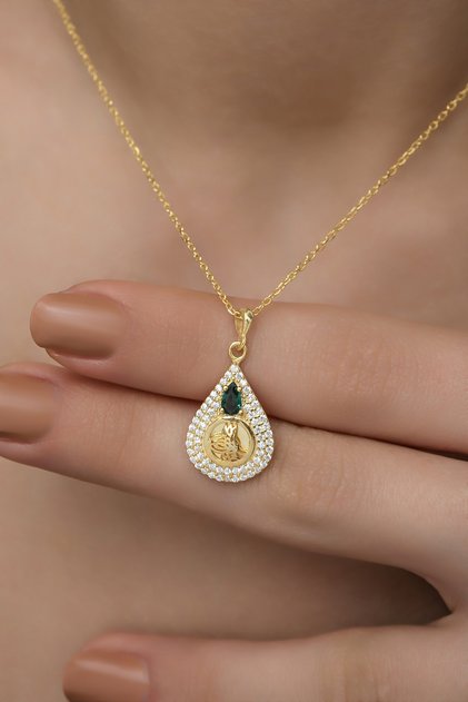 925 Ayar Gümüş Gold Osmanlı Tuğralı Kolye