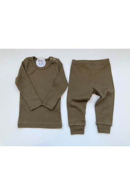 Army Green Corded Modal Pajama Set
