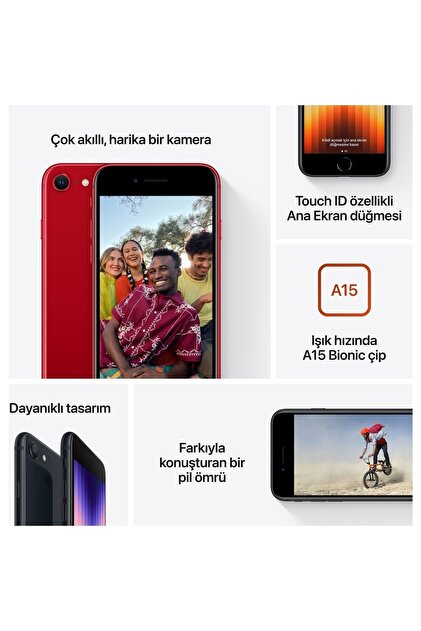 Apple iPhone SE 2022 64 GB Siyah Cep Telefonu (Apple Türkiye