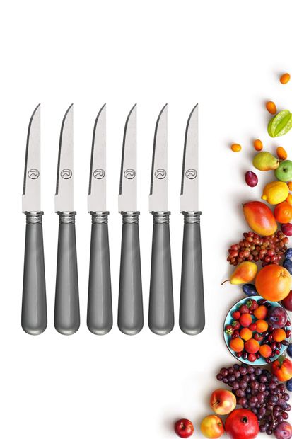 Rooc 6 Parça Meyve Sebze Bıçağı Seti Ve Takımı Gümüş Veya Gri - 2