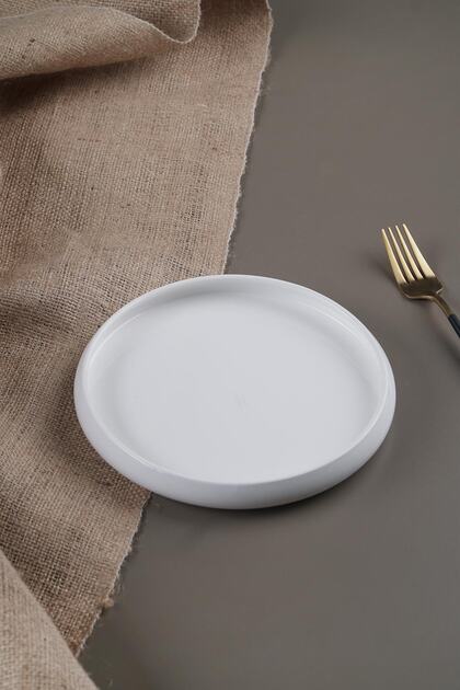 Bianco Perla Porcelain Round Plate - 20 cm