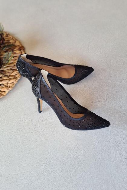 Kadın Abiye 8cm Taşlı Ayakkabı 036 4268