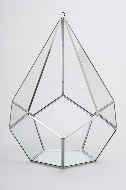 31x22x22cm Silver Chocolate Box Geometric Terrarium Prism Glass Jar Engagement Table Presentation Organization
