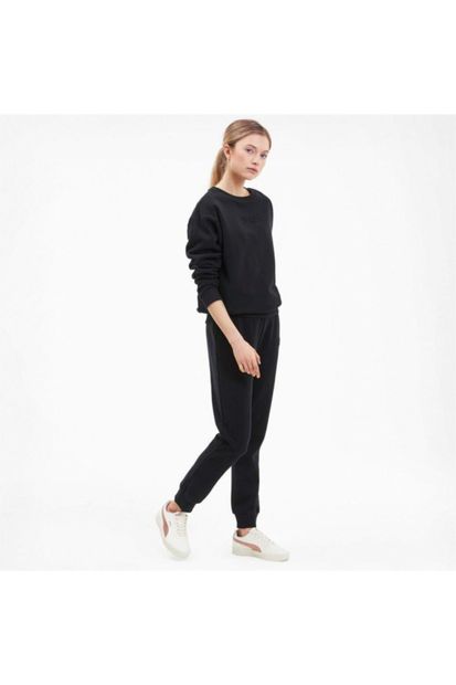 Puma MODERN BASICS CREW FL Siyah Kadın Sweatshirt 101119452 - 3