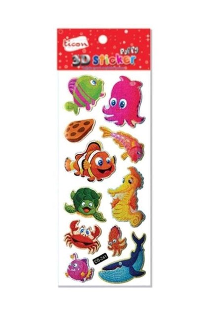 3d-33 Balık Şekilli-2 Puffy Sticker 236177