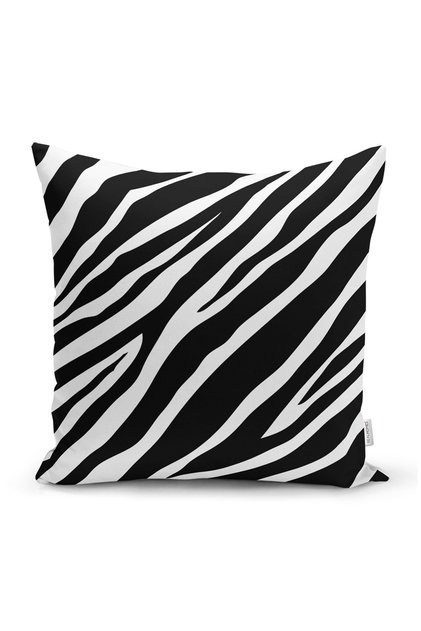 Digital Printed Modern Pillow Cushion Cover with Zebra Pattern on White Background