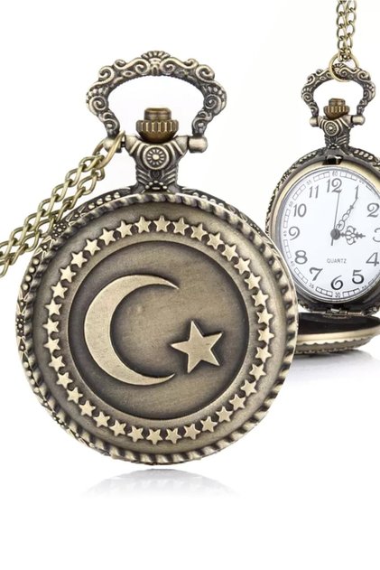 Chain Pocket Watch Ouartz Crescent and Star Turkish Bay Design Chain Pocket Watch Trend