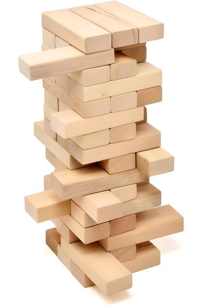 54 Piece Balance Intelligence and Strategy Game Jenga Natural Wood Large Size