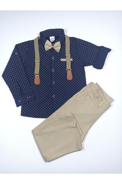 Baby Set - Dark blue - Polka dot