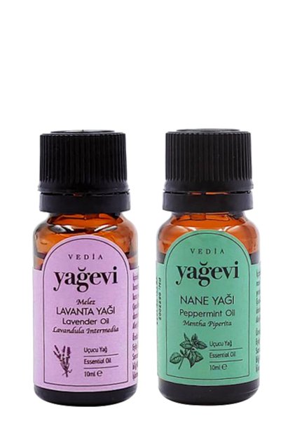 Saf Melez Lavanta Yağı 10 ml Nane Yağı 10 ml Uçucu Yağ Seti 2'li