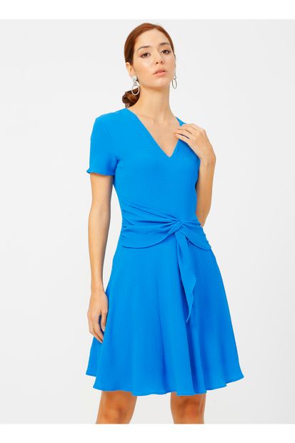RANDOM Kadın Mavi Melanj Elbise - 5