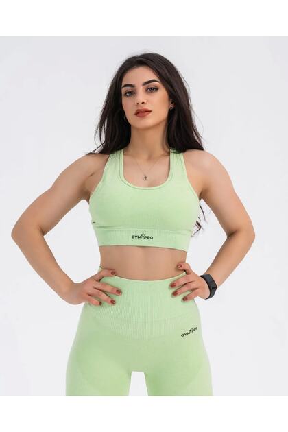 Brată sport fără cusături, verde pudra