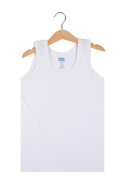 1501 Boy's Tank Top White 3 Pieces No:5 Cotton (7-8 Years)