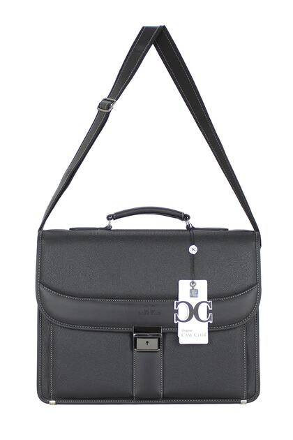 Black Shoulder Bag Document Model Lock Mechanism A4 Compatible 15.6 Laptop Compartment