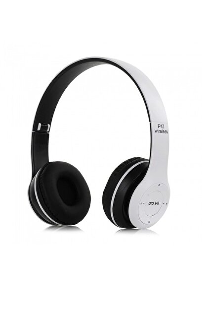 POLYGOLD Bluetooth Kulaklık Mp3 Fm Solo 2 Beats Model Kulaküstü - P47 Beyaz - 1