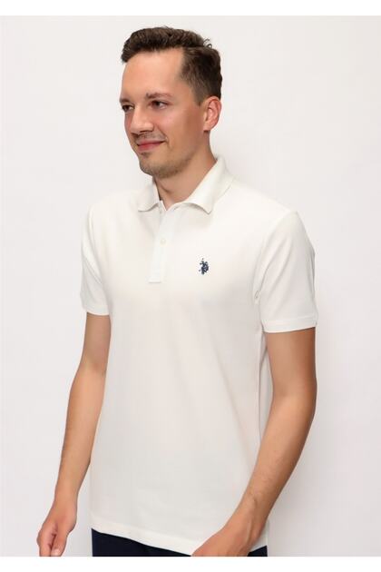 Ανδρικό μπλουζάκι Polo Neck Slim Fit Beige