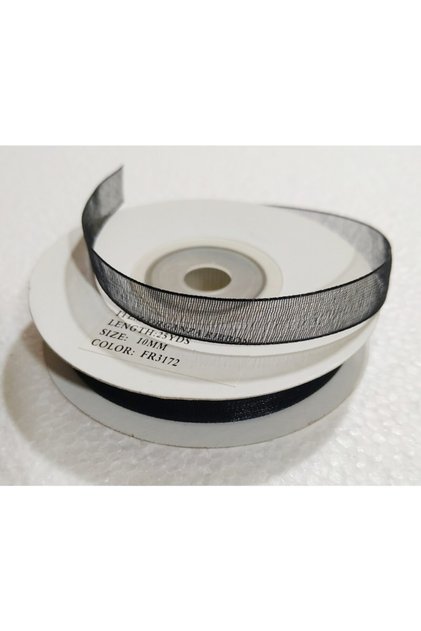 Black Organza Tulle Ribbon 1 cm