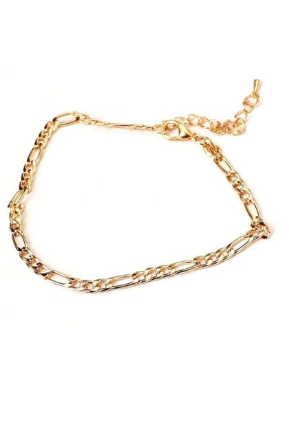 Women's Gold Gold Color Classic Figaro Anklet Bracelet 4 mm