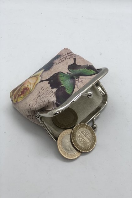 Happy New Year Patterned Metal Coin Purse
