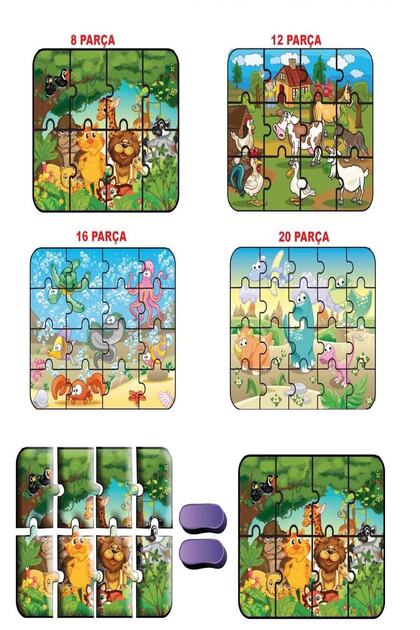 Diytoy Hayvanlar Süper Renkli Puzzle 4'lü 1481 - Fiyatı, Yorumları