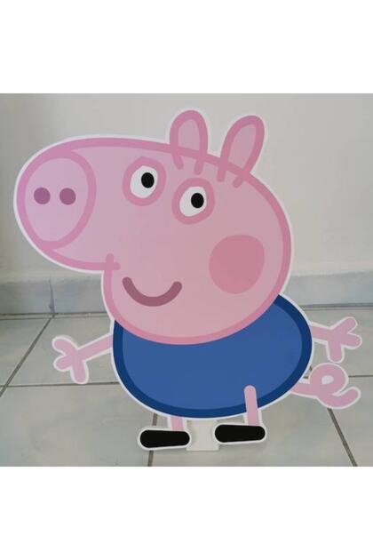 Peppa Pig George Doğum Günü Parti Maketi – Ayaklı Pano- 30cm
