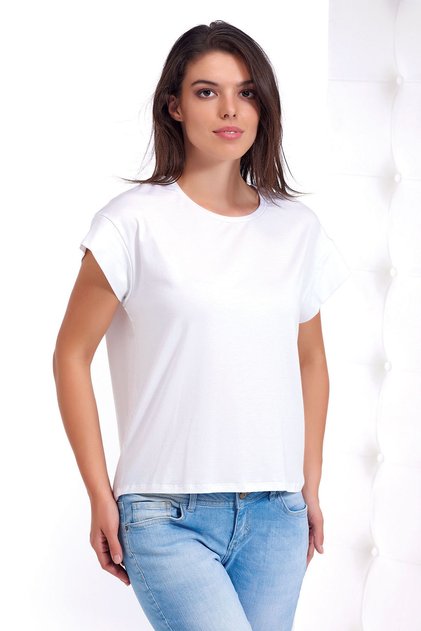Kadın Viskon Basic T-shirt