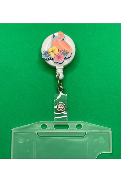 Flamingo Floral Yoyo Name Card Holder Yoyo Card Holder