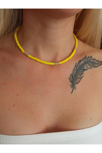 Thin Fimo Summer Yellow Necklace
