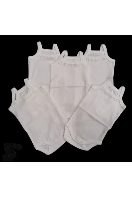 Rope Strap Scalloped Collar (LACY) Snap Fasten Badi Ecru Color 5 Pack 3-48 Months