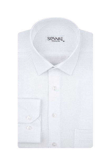 Gm2025000187 Classic Collar Regular Fit Dobby White Men's Shirt