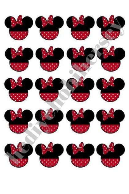 Yenilebilir Pasta Resmi Kurabiye Baskısı Pirinç Kağıdı Minnie Mouse Pasta Kurabiye Baskısı