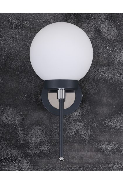 Tokyo Black Chrome White Glass Sconce