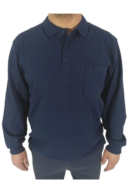 Ercan Men's Polo Collar Waffle Sweatshirt