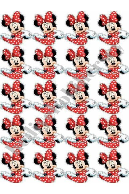Yenilebilir Pasta Resmi Kurabiye Baskısı Pirinç Kağıdı Minnie Mouse Pasta Kurabiye Baskısı
