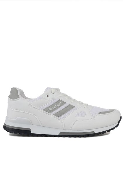 Maroon I Large Size Men's White / Gray Casual Sports Shoes