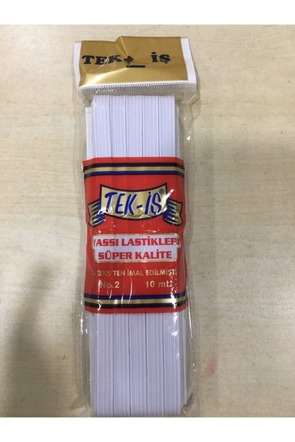 Tek Iş Yassı Lastik No:2 10 Metre (BEYAZ) Lastik