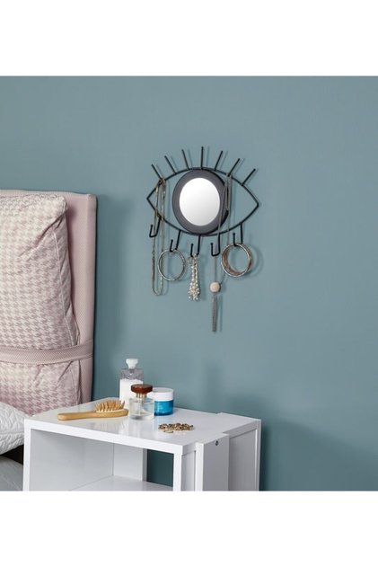 Black Metal Mirror Key, Jewelry Organizer Mıt1002