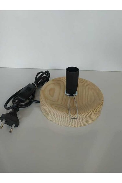 Su Kabağı Ve El Yapımı Lamba Altlığı Düz Model Ahşap 15 Cm Çap Tam Takım
