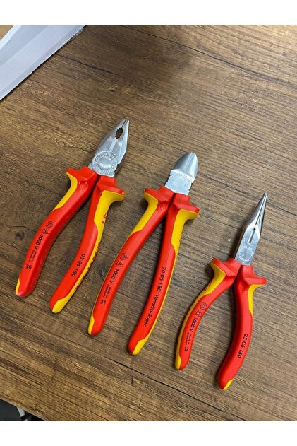 Knipex 180 Mm Pense Yan Keski 160 Mm Kargaburun Seti 1000 V Vde