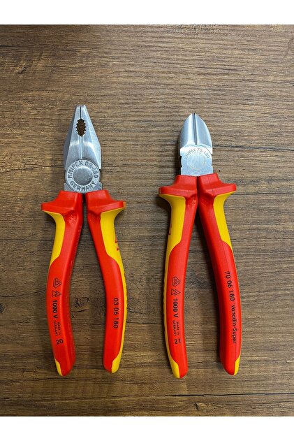 Knipex 180 Mm Pense Ve Yan Keski 200 Mm Kargaburun Seti Made In